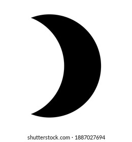 Crescent moon icon isolated on white background