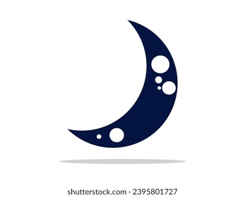 Halbmond-Symbol einzeln auf Hintergrund 