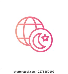 Halbmond-Symbol mit isoliertem Vektorgrafik und transparentem Hintergrund.