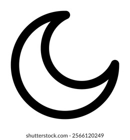 crescent moon icon in line style. Vector illustration