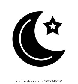 crescent moon icon or logo isolated sign symbol vector illustration - high quality black style vector icons
