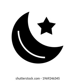 crescent moon icon or logo isolated sign symbol vector illustration - high quality black style vector icons
