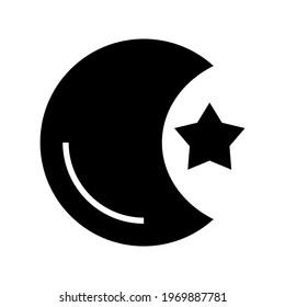 crescent moon icon or logo isolated sign symbol vector illustration - high quality black style vector icons
