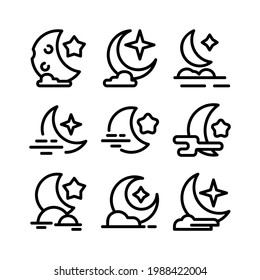 crescent moon icon or logo isolated sign symbol vector illustration - Collection of high quality black style vector icons
