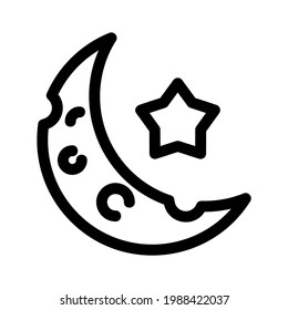 crescent moon icon or logo isolated sign symbol vector illustration - high quality black style vector icons

