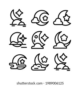 crescent moon icon or logo isolated sign symbol vector illustration - Collection of high quality black style vector icons
