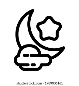 crescent moon icon or logo isolated sign symbol vector illustration - high quality black style vector icons
