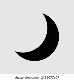 Crescent moon icon, nature temperature sign