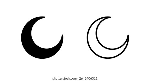 A crescent moon icon, often used to symbolize the Islamic calendar and start of Ramadan.