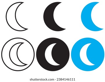 crescent moon icon set, icon set