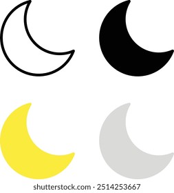 crescent moon icon set, crescent moon design element