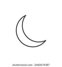 Crescent Moon Icon Set. Half Moon Vector Symbol for Ramadan.