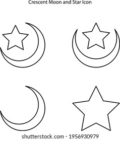 crescent moon icon set isolated on white background. crescent moon icon trendy and modern crescent moon symbol for logo, web, app, UI. crescent moon icon simple sign.