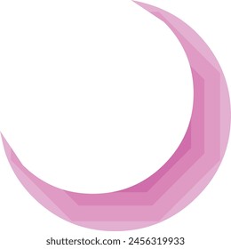 forma de icono de luna creciente con color monocromo púrpura en el interior, Ilustración vectorial de icono de luna creciente.