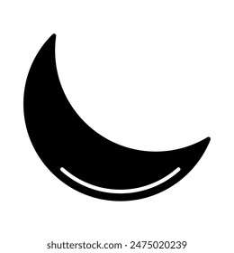 icono de luna creciente, Vector de silueta aislado sobre fondo blanco. diseño simple y moderno