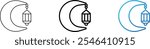 crescent moon icon. Thin Linear, Regular and Gradient Style Design Isolated On White Background