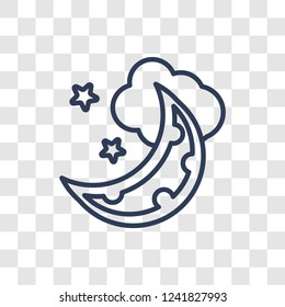 Crescent moon icon. Trendy linear Crescent moon logo concept on transparent background from ASTRONOMY collection