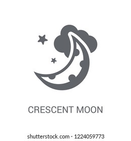 Crescent moon icon. Trendy Crescent moon logo concept on white background from Astronomy collection. Suitable for use on web apps, mobile apps and print media.