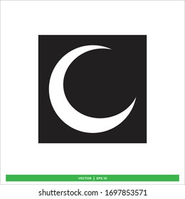 
Crescent moon icon vector design sign 