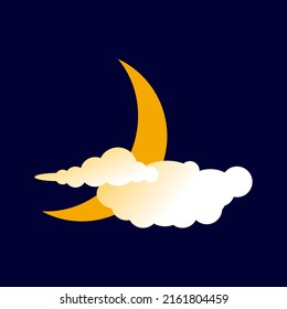 Crescent moon icon vector design template