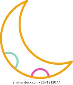 Crescent Moon Icon Vector Design Art Illustration Symbol