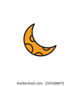 crescent moon icon vector illustration logo template