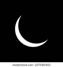 Crescent moon icon vector illustration.