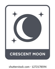 crescent moon icon vector on white background, crescent moon trendy filled icons from Astronomy collection, crescent moon simple element illustration