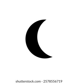 crescent moon icon vector on white background