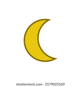 crescent moon icon vector on white background