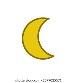 crescent moon icon vector on white background