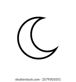 crescent moon icon vector outline style template