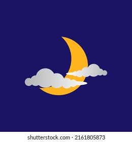 Signo vectorial de icono de luna creciente