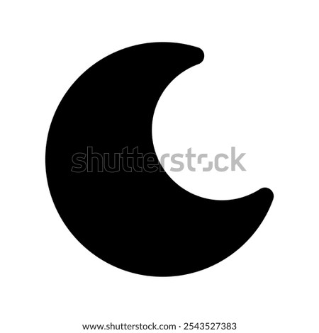 Crescent Moon Icon Vector Symbol Design Illustration