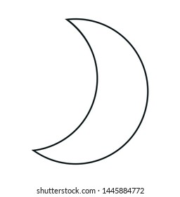 Crescent moon icon vector with a white background

