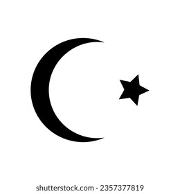crescent moon islam muslim glyph icon vector. crescent moon islam muslim sign. isolated symbol illustration