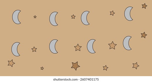 Crescent moon with islamic geometric patternkareem moon crescent ornament