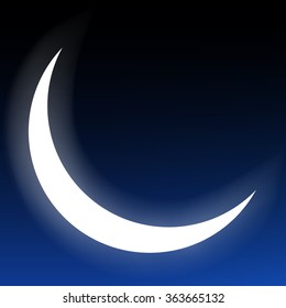 crescent moon isolated on a dark background