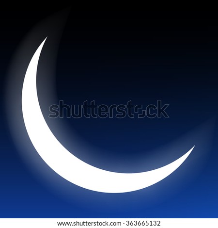 crescent moon isolated on a dark background