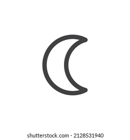 Crescent Mond Line Symbol. lineares Stilzeichen für mobiles Konzept und Webdesign. Crescent Umriss-Vektorsymbol. Nachtsymbol, Logo-Illustration. Vektorgrafik