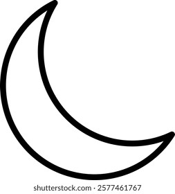 Crescent moon line icon single high quality