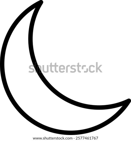 Crescent moon line icon single high quality