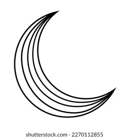crescent moon line style icon