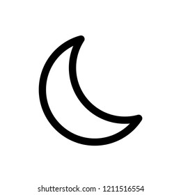 Crescent moon line vector icon