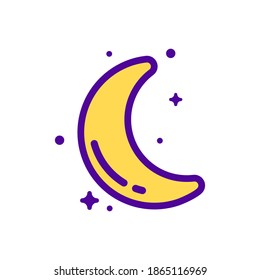 crescent moon. Lineal color style .Space science astronomy icon symbol. Vector Illustration.