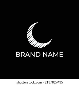 crescent moon logo icon design vector illustration