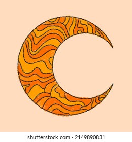Crescent-Mond-Logo, Mondgrafik für eis, Crescent-Moon-Art-Illustration
