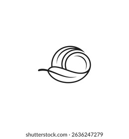 crescent moon logo with leaves in vector design style template