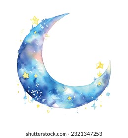 Crescent Mond magische Aquarell, großartiges Design für jeden Zweck.