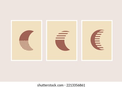 crescent moon minimalist mid century wall decoration